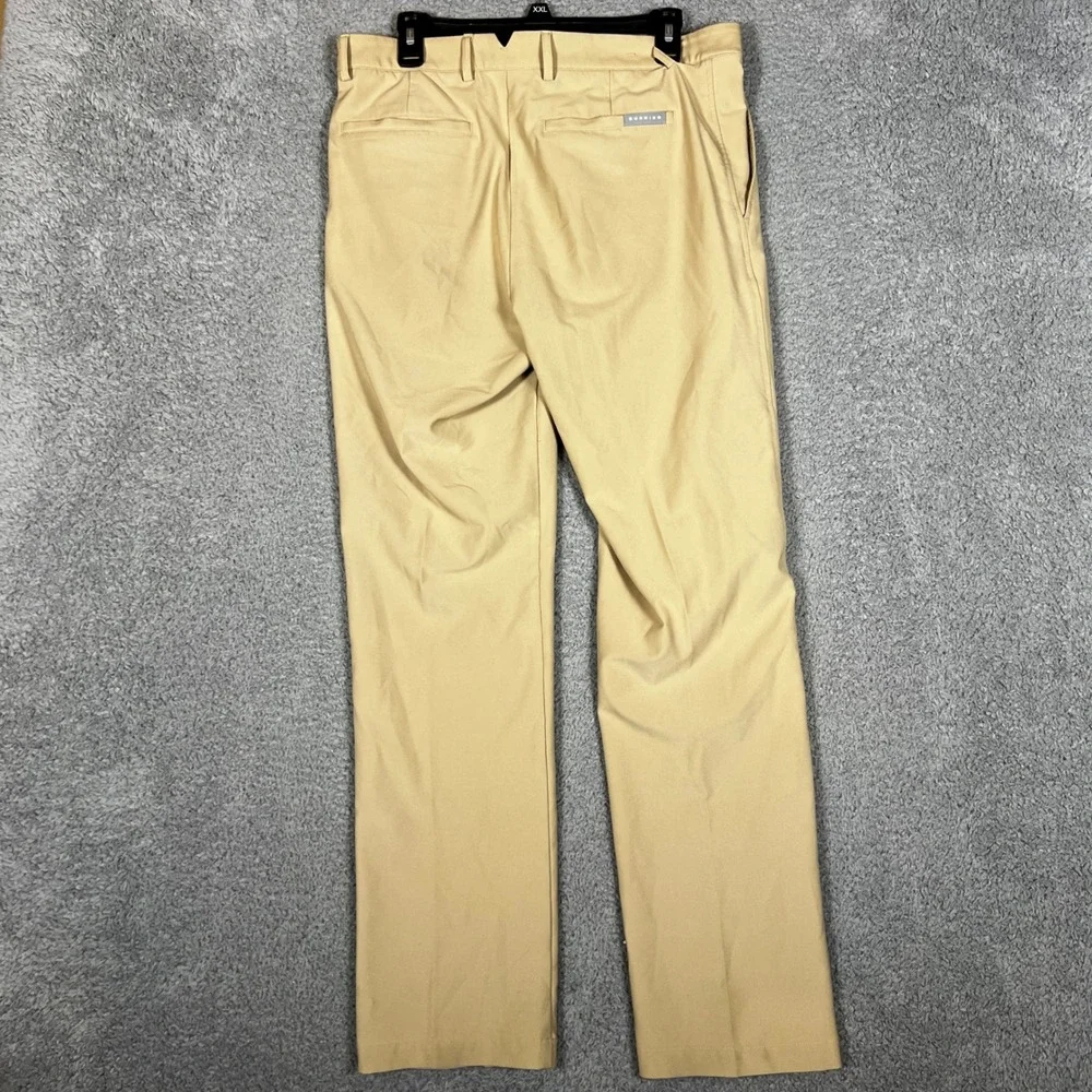 Dunning Mens 32x32 Khaki Golf Pants Flat Front‎ Performance Stretch